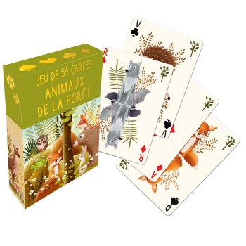 JEU DE 54 CARTES ANIMAUX DE LA FORÊT