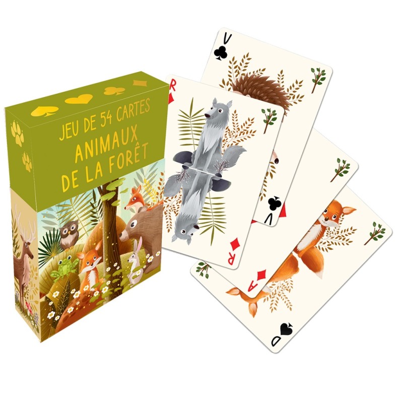 JEU DE 54 CARTES ANIMAUX DE LA FORÊT