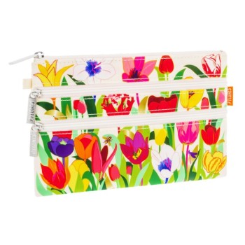 POCHETTE 3 ZIPS ZIP IT - TULIPES