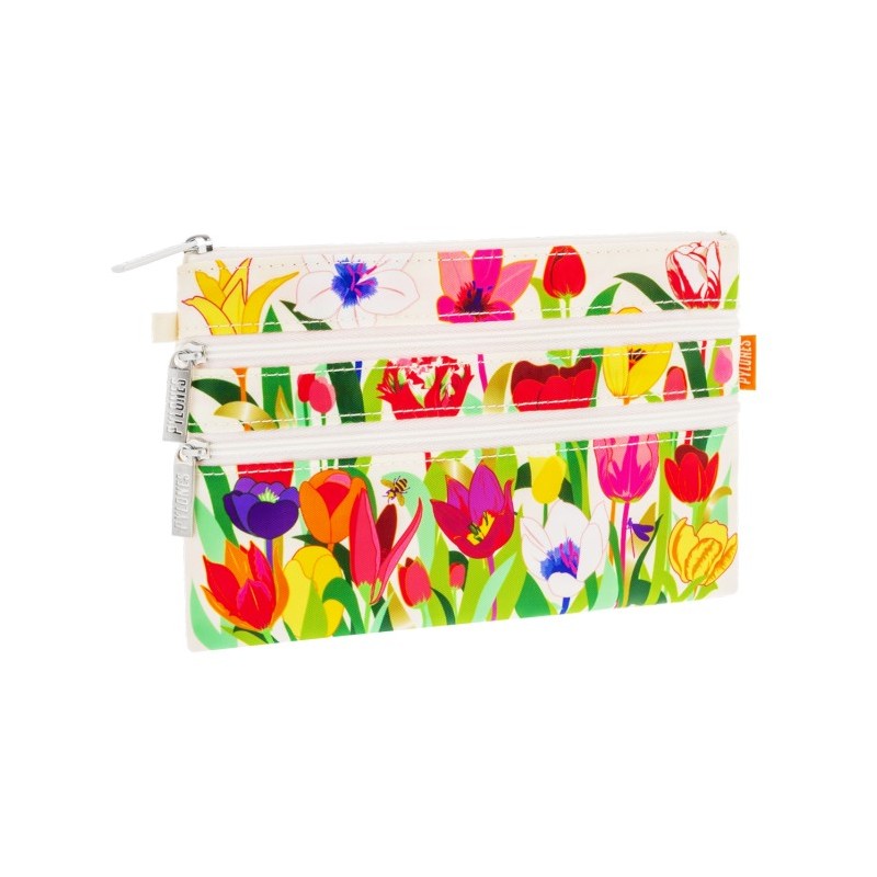 POCHETTE 3 ZIPS ZIP IT - TULIPES