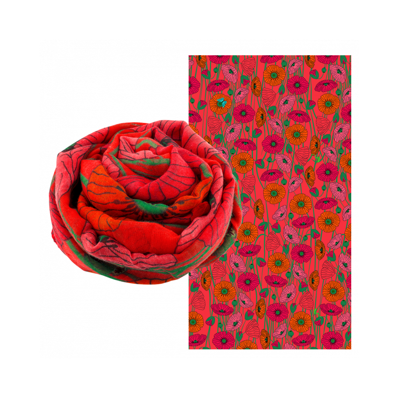 FOULARD/PARÉO BALADE - COQUELICOTS