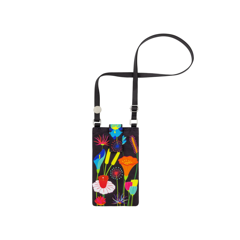 POCHETTE BANDOULIÈRE POUR TÉLÉPHONE - JARDIN FLEURI