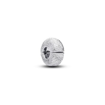 MINI CHARM CLIP TEXTURÉ ARGENTÉ