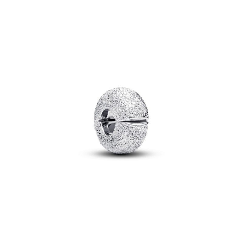 MINI CHARM CLIP TEXTURÉ ARGENTÉ