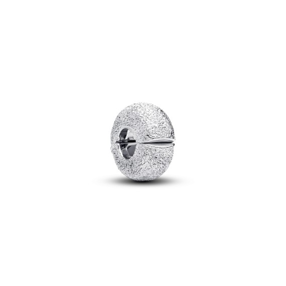 MINI CHARM CLIP TEXTURÉ ARGENTÉ