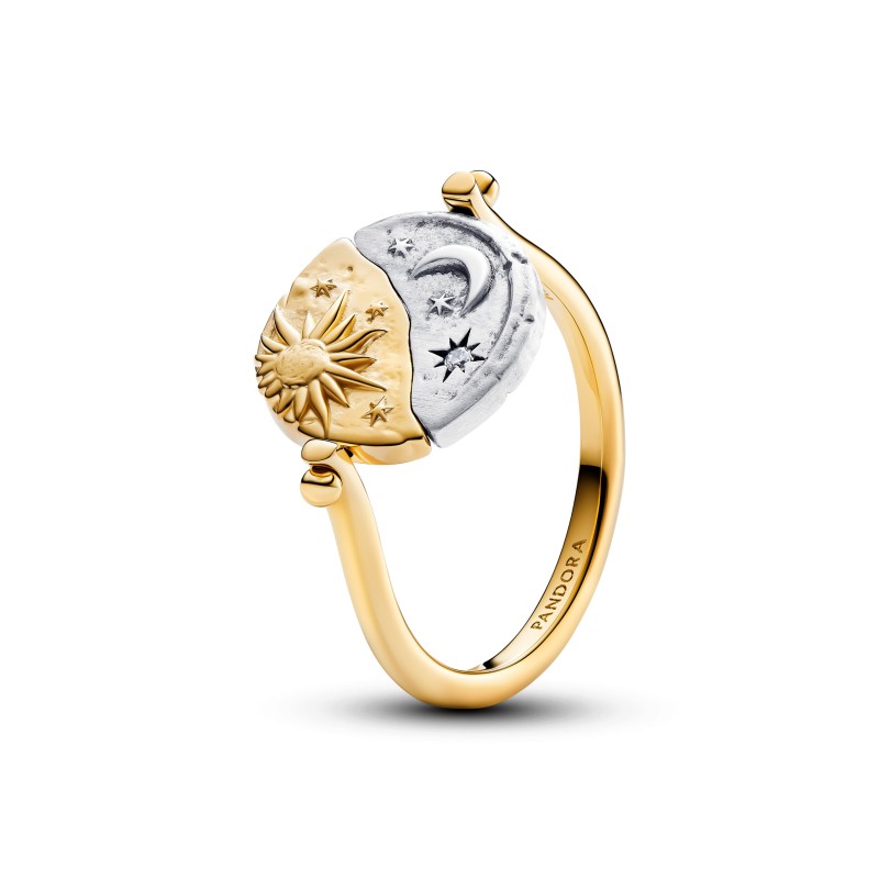 BAGUE MÉDAILLON RÉVERSIBLE SOLEIL ET LUNE T54