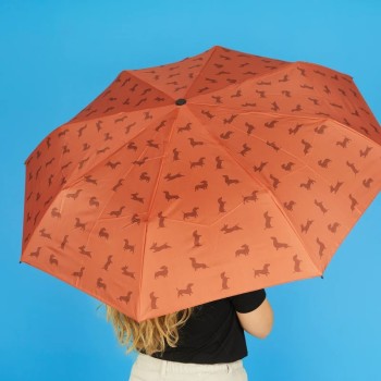 PARAPLUIE TECKEL MARRON